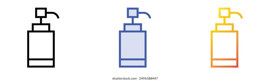 lotion icon. Linear, Blue Fill and Gradient Style Design Isolated On White Background