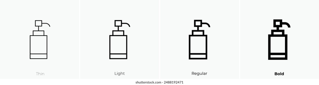 lotion icon. Thin, Light Regular And Bold style design isolated on white background