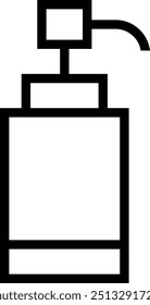 Icono de loción. Diseño de estilo lineal delgado aislado sobre fondo blanco