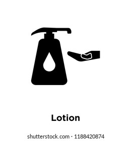Lotion icon vector isolated on white background, logo concept of Lotion sign on transparent background, filled black symbol