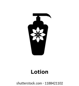 Lotion icon vector isolated on white background, logo concept of Lotion sign on transparent background, filled black symbol