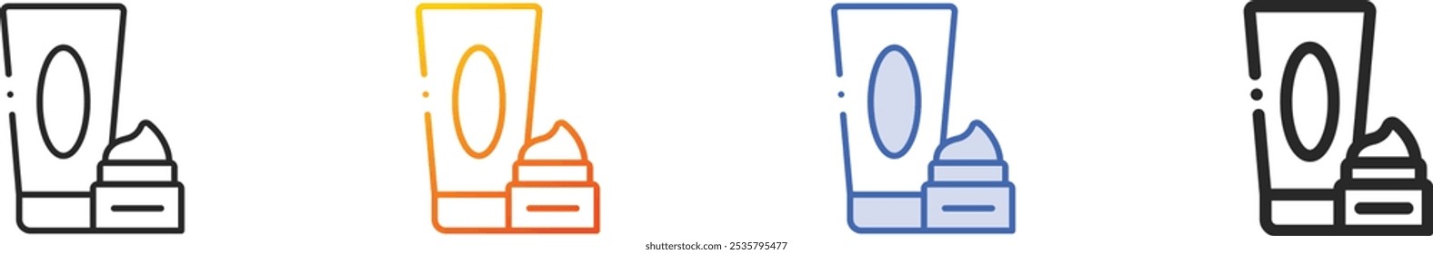 lotion icon.Thin Linear, Gradient, Blue Stroke and bold Style Design Isolated On White Background