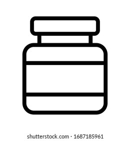 lotion jar vector thin line icon 