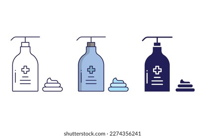 Lotion line and solid illustration icon
