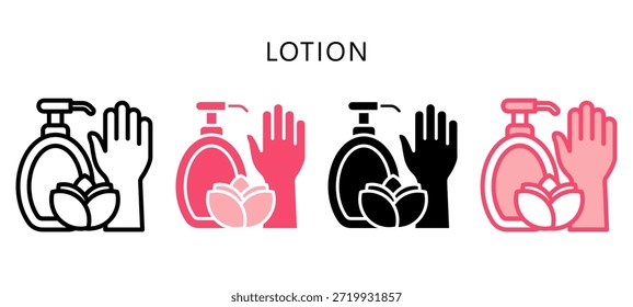 Icono de estilo múltiple de loción. Mini Ilustración Relacionada Con El Cuidado Personal. Uso Para El Concepto Moderno, Ui, Web Ux Y Desarrollo De App.