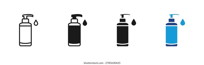 Lotion Pump icon set multiple style collection