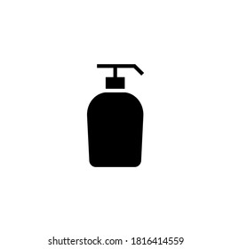 Lotion Spray Icon in black flat glyph, filled style isolated on white background