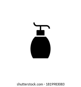 Lotion Spray Icon in black flat glyph, filled style isolated on white background