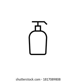 Lotion Spray Icon  in black line style icon, style isolated on white background