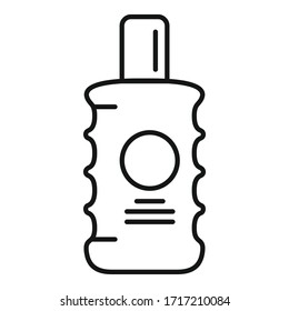 Lotion uv cream bottle icon. Outline lotion uv cream bottle vector icon for web design isolated on white background