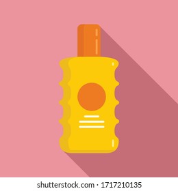 Lotion uv cream bottle icon. Flat illustration of lotion uv cream bottle vector icon for web design