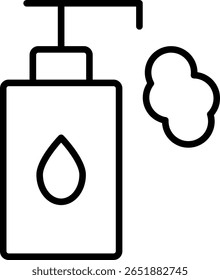 Diseño de icono de línea de Vector de loción