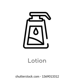 lotion vector line icon. Simple element illustration. lotion outline icon from accommodation concept. Can be used for web and mobile