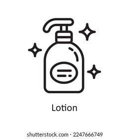 Lotion Vector Outline Icon Design illustration. Product Management Symbol on White background EPS 10 File