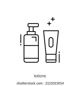 lotions icon. Outline style icon design isolated on white background