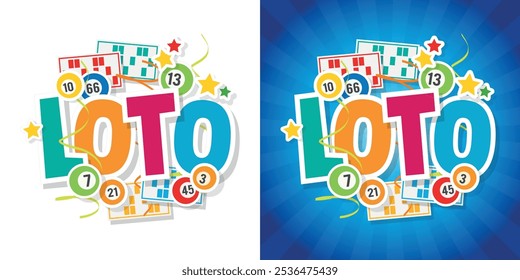 Loto (Bingo in french language) with lottery balls and loto card