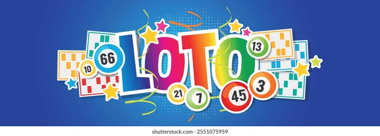 Loto (Bingo in french language) with lottery balls and loto card