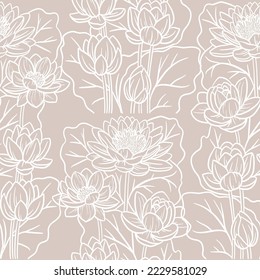 Lotos flowers composition,  vector hand drawn illustrations 