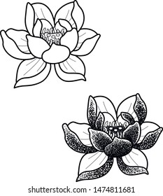 lotos japan flower tattoo work