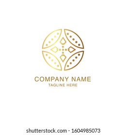 Lotos logo. business finance. Luxury retro celtic ornamental. Cosmetics, Spa, Beauty salon, vintage, Boutique vector logo. Royal Jewelry, Yoga, Premium Logo. Scottish, Geometric design illustration. 