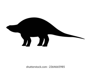 Lotosaurus Dinosaur Silhouette Vector Isolated on White Background