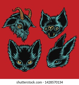 lots of animals on halloween day