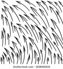 Muchas flechas suben y salen a un lado.