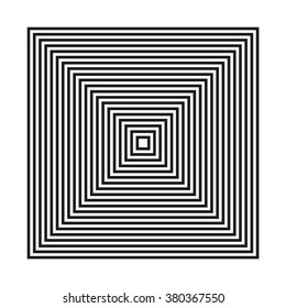 Lots of black squares in each other receding into the distance at all equal to the thickness of the line.