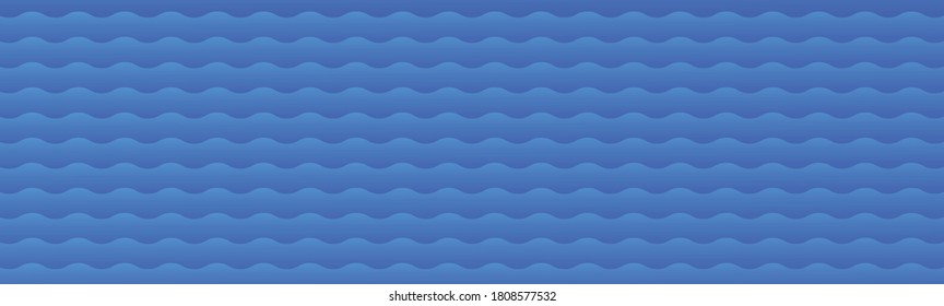 Lots of blue waves. Vector illustration with gradient stretch. Background.