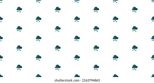 Lots of Blue and White Seamless Background, Banner Design with Paper Cut Rainy Clouds Pattern - Vector Template Illustration