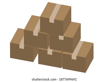 Lots of cardboard illustration sets