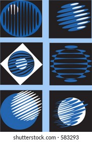 Lots of circles and curves. A vector file that you can easily edit to alter size and color.