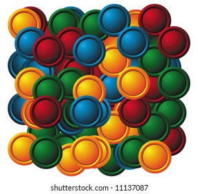 Lots of colorful buttons