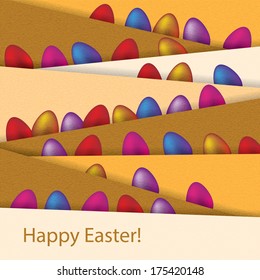 Lots of colorful eggs in line 