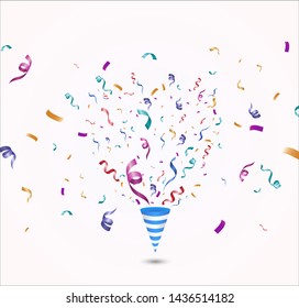 Lots of colorful tiny confetti and ribbons on transparent background. Festive event and party. Multicolor background.Colorful bright confetti isolated on transparent background