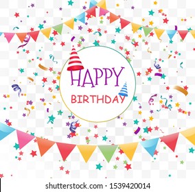 Lots of colorful tiny confetti and ribbons on transparent background. Festive event and party. Multicolor background.Colorful bright confetti isolated on transparent background