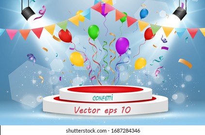 Lots of colorful tiny confetti and ribbons on transparent background. Festive event and party. Multicolor background.Colorful bright confetti isolated on transparent background	