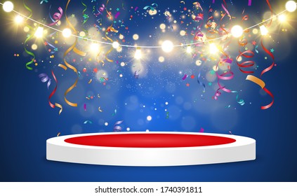 Lots of colorful tiny confetti and ribbons on transparent background. Festive event and party. Multicolor background.Colorful bright confetti isolated on transparent background