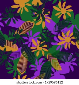 lots of colors on a dark blue background.seamless pattern.vector.