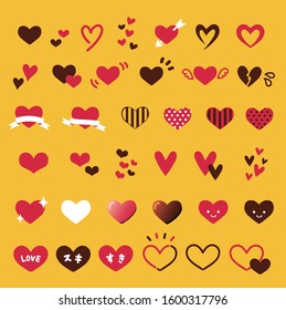
Lots of cute heart icon illustrations that can be used for Valentine's Day and gifts