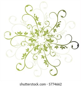 lots of design lines -  floral  green vector