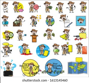 Lots of Detective Agent Characters - Set of Concepts Vector illustrations