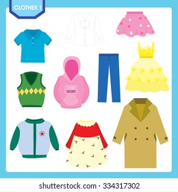 Lots of different colorful clothes.
