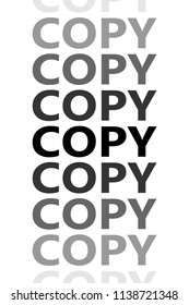 Lots of dissolving copy inscriptions. Original vector illustration.