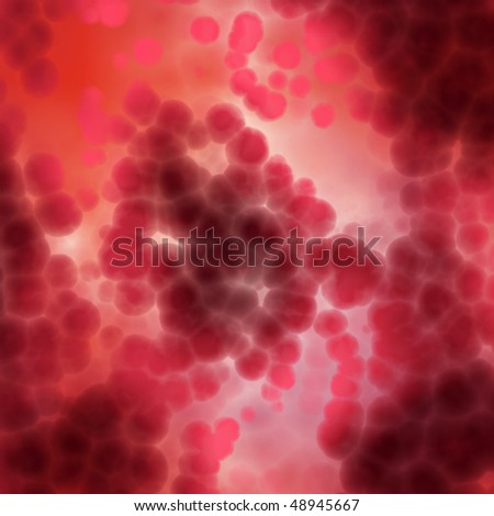 lots of dna and cells or a lava lamp