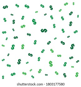 Lots of Dollar signs arranged on a white background. Vector image