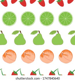 Gran cantidad de frutos de patrón de repetición vectorial de tracción manual