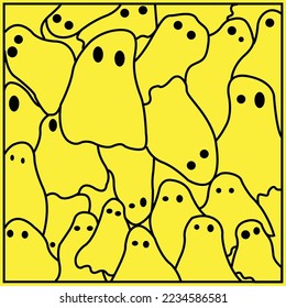 lots of ghost collage illustrations. ghost line art collage