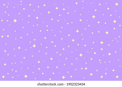Lots of glittering yellow stars on a lovely pastel purple background for babies.