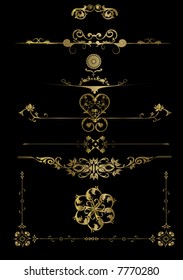 Lots of Gold Floral Frame -  vector elements